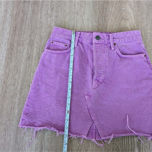Grlfrnd Milla 100% Cotton Denim Mini Skirt in Electric Purple, size 25 - Picture 7 of 9